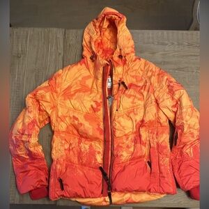 KRU V Power Orange Camo Fade Puffer Jacket - NWT S